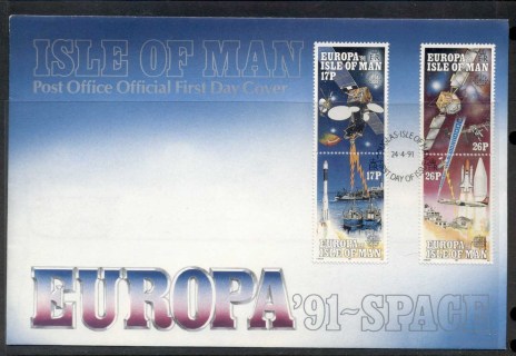 Isle-of-man-1991-Europa-Man-in-Space-FDC