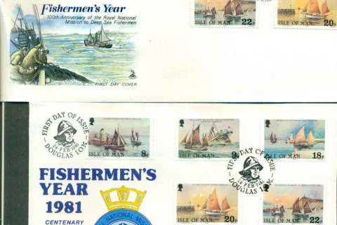 Isle-of-Man-1981-Fishermans-year-Ships-2xFDC-lot51468
