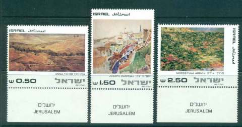 Israel-1981-Paintings-of-Jerusalem-tab-MUH-lot42996