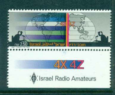 Israel-1987-Amateur-radio-Operators-tabs-MUH-lot43097