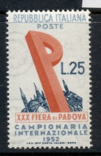 Italy-1952-Sample-Fair-Padna-MUH