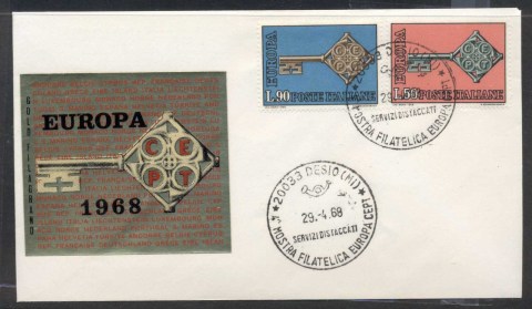 Italy-1968-Europa-Key-with-Emblem-FDC