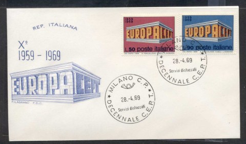 Italy-1969-Europa-Building-FDC