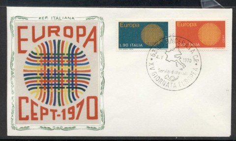 Italy-1970-Europa-Woven-Threads-FDC