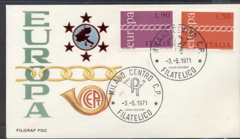 Italy-1971-Europa-Chain-through-O-FDC