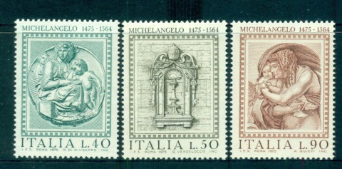 Italy-1975-Michelangelo-Sculptures-MUH-lot57153