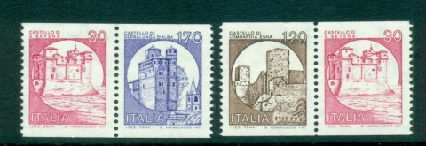 Italy-1980-Castles-Coil-pairs-Se-Tenant-MUH-lot57142