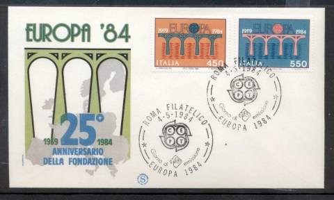 Italy-1984-Europa-Bridge-FDC