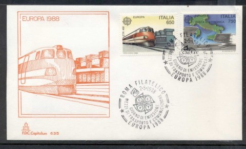 Italy-1988-Europa-Transport-Communication-FDC