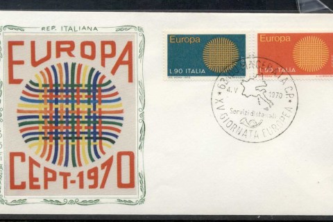 Italy-1970-Europa-Woven-Threads-FDC
