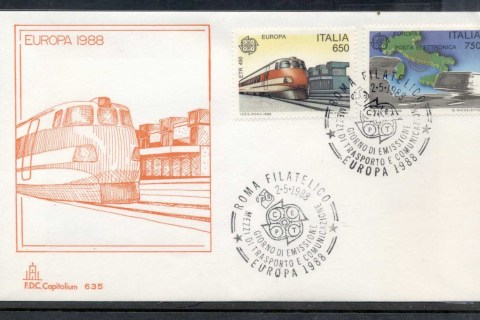 Italy-1988-Europa-Transport-Communication-FDC