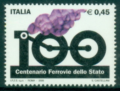 Italy-2005-The-100th-Anniversary-of-the-Institution-of-the-Italian-Railroads-MUH