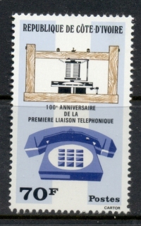 Ivory Coast 1976 Telephone Centenary, Alexander Graham Bell