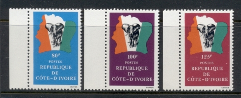 Ivory Coast 1981 Elephant & Map