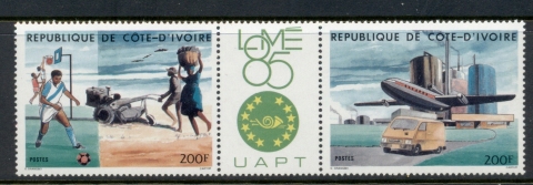 Ivory Coast 1985 Philexafrica pr + label