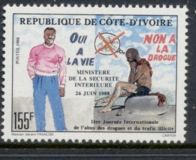 Ivory Coast 1988 Campaighn against Drug Abuse & Traffiking