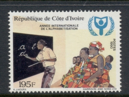 Ivory Coast 1990 Intl. Literacy year