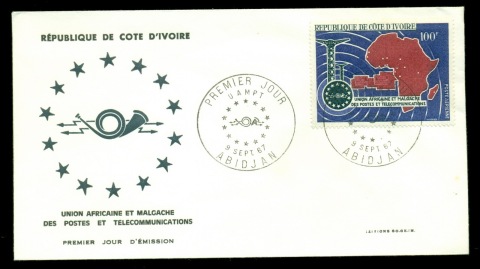 Ivory Coast 1967 African Postal Union FDC