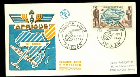 Ivory Coast 1962 Air Afrique FDC