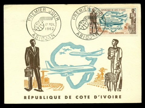 Ivory Coast 1962 Air Afrique FDC
