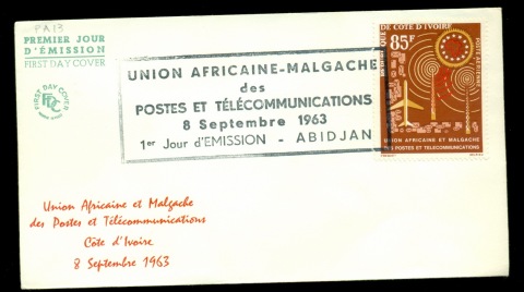 Ivory Coast 1963 African Postal Union FDC