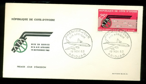 Ivory Coast 1963 Air Afrique FDC