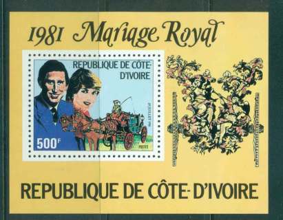 Ivory Coast 1981 Royal Wedding Charles & Diana