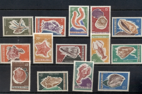 Ivory Coast 1971-72 Marine Life, Seashells