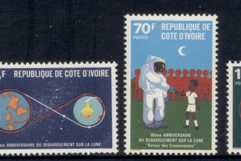Ivory Coast 1980 Apollo 11 Moon Landing 10th Anniv.