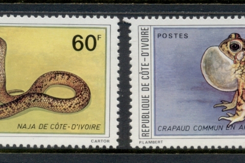 Ivory-Coast-1980 Reptiles, Snakes