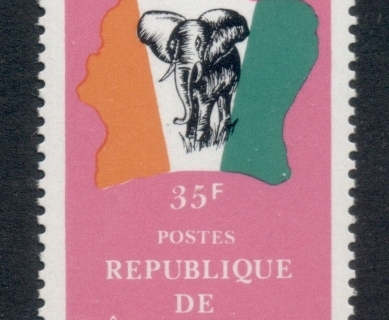 Ivory Coast 1987 Elephant & Map