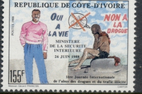 Ivory Coast 1988 Campaighn against Drug Abuse & Traffiking