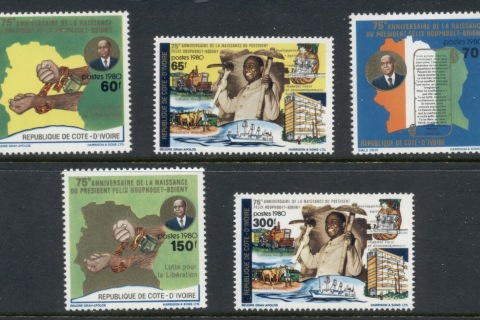 Ivory Coast 1980 Pres. Houphonet-Boigny 75th Birthday