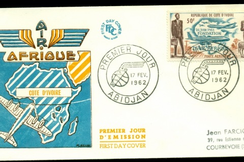 Ivory Coast 1962 Air Afrique FDC
