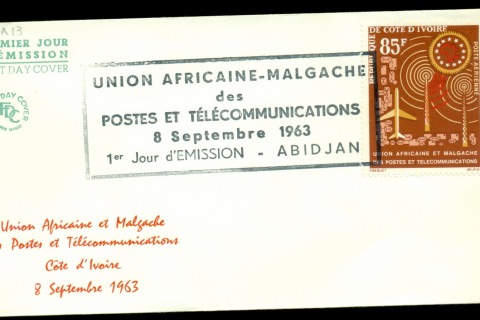 Ivory Coast 1963 African Postal Union FDC