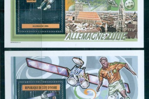 Ivory Coast 2006 World Cup Soccer, Embossed silver foiled 2xMS