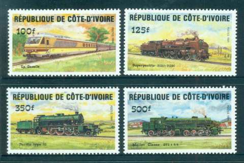 Ivory-Coast-1984-Trains-MUH-lot51972
