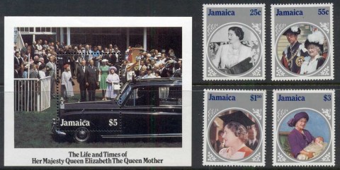 Jamaica-1985 Queen Mother 85th Birthday + MS