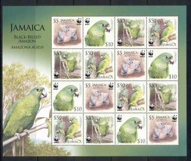 Jamaica-2006 WWF Black Billed Amazon sheetlet