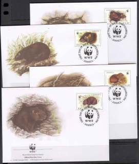 Jamaica-1996 WWF Hutia FDCs