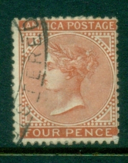 Jamaica-1883-90-QV-Portrait-Wnk-Crown-CA-4d-red-brown-FU