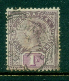 Jamaica-1889-91-QV-Portrait-1d-lilac-red-violet-lt-tones-FU