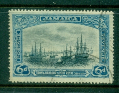 Jamaica-1921-23-Port-Royal-in-1853-6d-FU