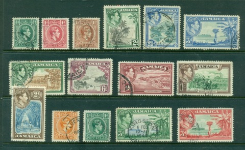 Jamaica-1938-51-KGVI-Pictorials-Asst-FU