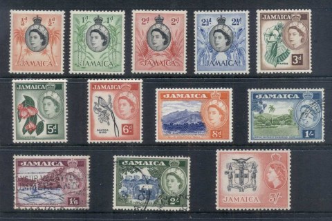 Jamaica-1956-QEII-Pictorials-Asst-to-5-MLH-FU