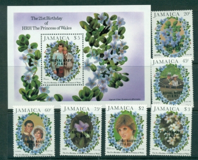 Jamaica-1982-Princess-Diana-21st-Birthday-Diana-Royal-baby-Opt-MS-MUH-Lot30247