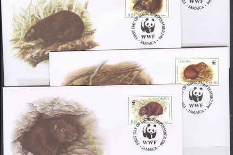 Jamaica-1996 WWF Hutia FDCs