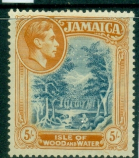 Jamaica-1938-51-KGVI-Pictorial-5sh-Woodland-Scene-MLH
