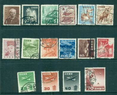 Japan-1951-55-definitives-Asst-FU-lot41723