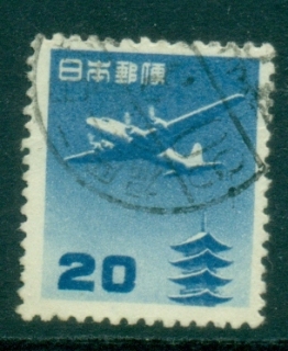 Japan-1952-Douglas-DC3-Airliner-over-Horyuji-Pagoda-20y-FU